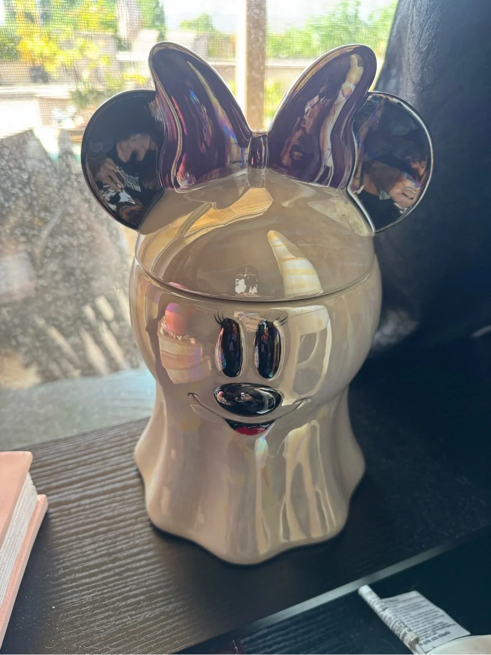 Disney Halloween ghost Ceramic Minnie Mouse Cookie Jar -